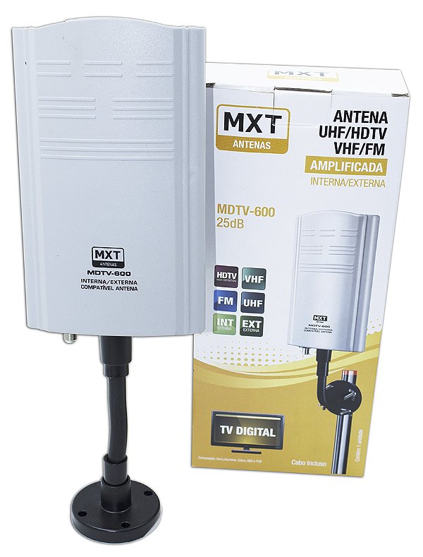 Antena para Tv Digital Interna Externa Amplificada 25db MDTV-600