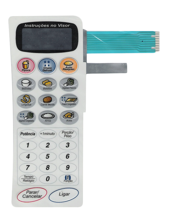Membrana Teclado para Micro-ondas Compatível com Panasonic NNS 69 Relevo
