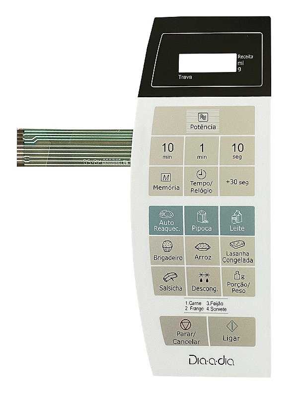 Membrana Teclado para Micro-ondas Compatível com Panasonic NN-ST 252W