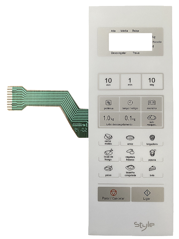 Membrana Teclado para Micro-ondas Compatível com Panasonic NN-ST 341