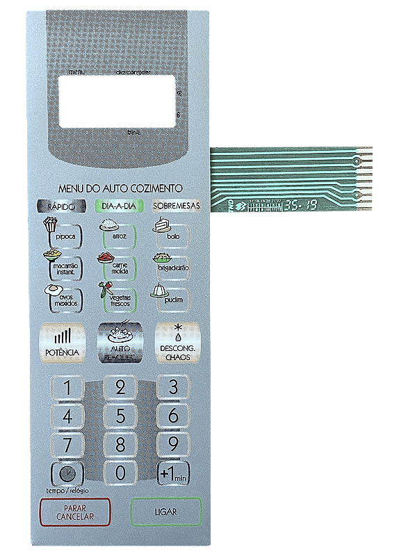 Membrana Teclado para Micro-ondas Compatível com Panasonic NN-ST 358