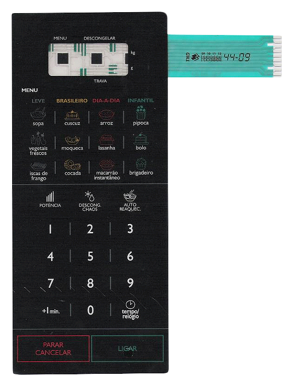 Membrana Teclado para Micro-ondas Compatível com Panasonic NN-ST 568