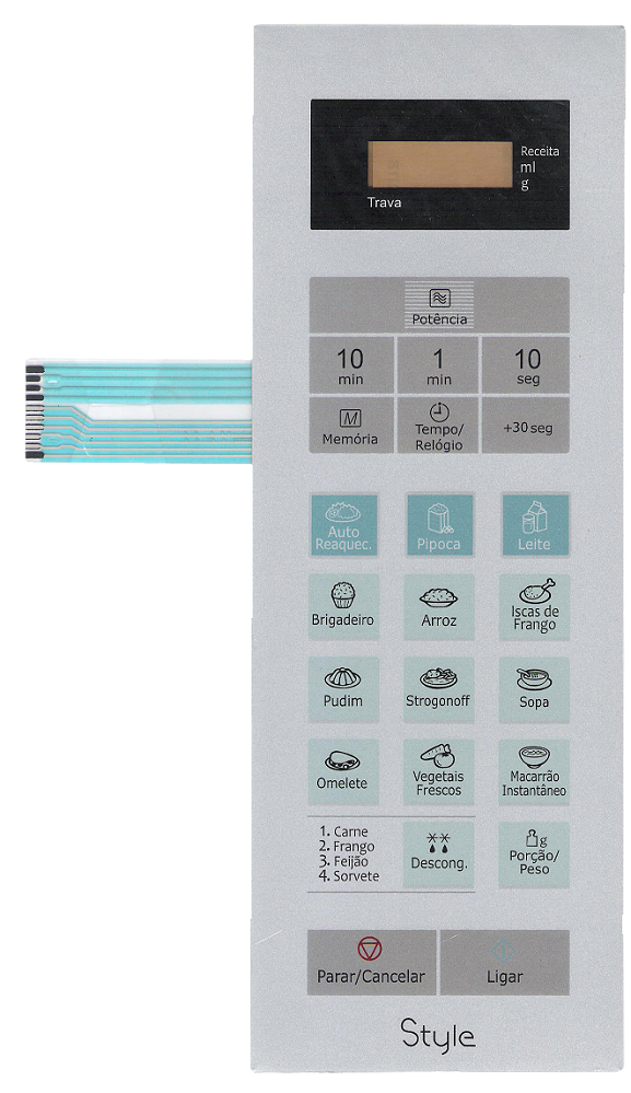 Membrana Teclado para Micro-ondas Compatível com Panasonic NN-ST 652W