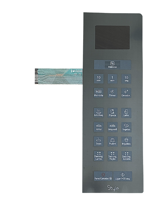 Membrana Teclado para Micro-ondas Compatível com Panasonic NN-ST 674SRU Espelhada