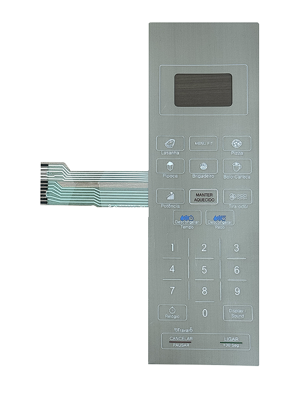 Membrana Teclado para Micro-ondas Compatível com Philco PMO 28EB Espelhada