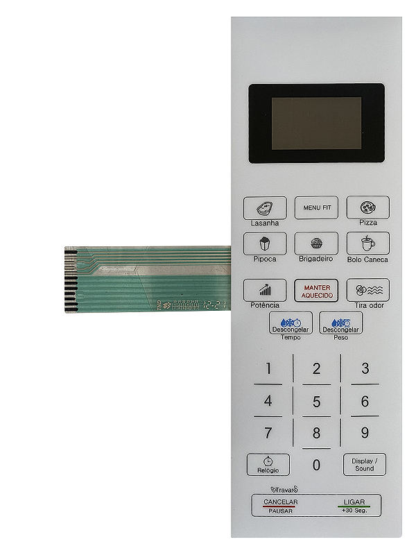 Membrana Teclado para Micro-ondas Compatível com Philco PMO 26B Branco