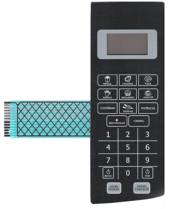 Membrana Teclado para Micro-ondas Compatível com Philco PME 22BR Espelhada