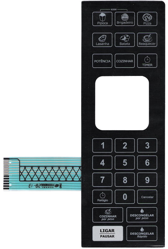 Membrana Teclado para Micro-ondas Compatível com Philco PME 25 / PME 25BM