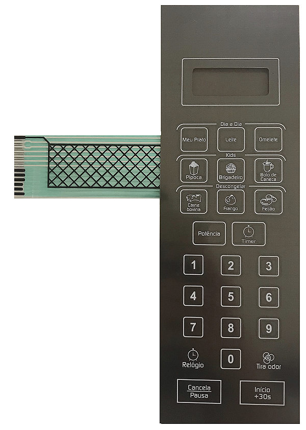 Membrana Teclado para Micro-ondas Compatível com Philco PMO21E Espelhada