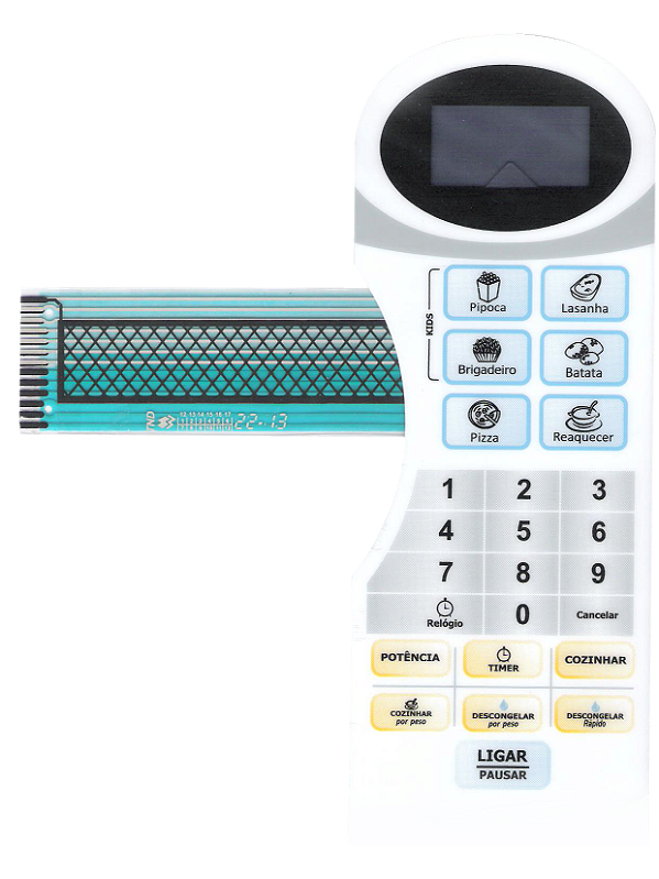 Membrana Teclado para Micro-ondas Compatível com Philco PMS 18N
