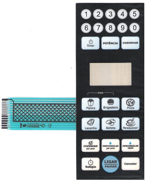 Membrana Teclado para Micro-ondas Compatível com Philco PMS18 N2