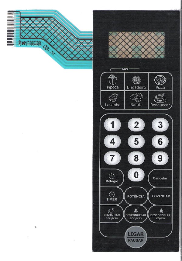 Membrana Teclado para Micro-ondas Compatível com Philco PMS 38NP