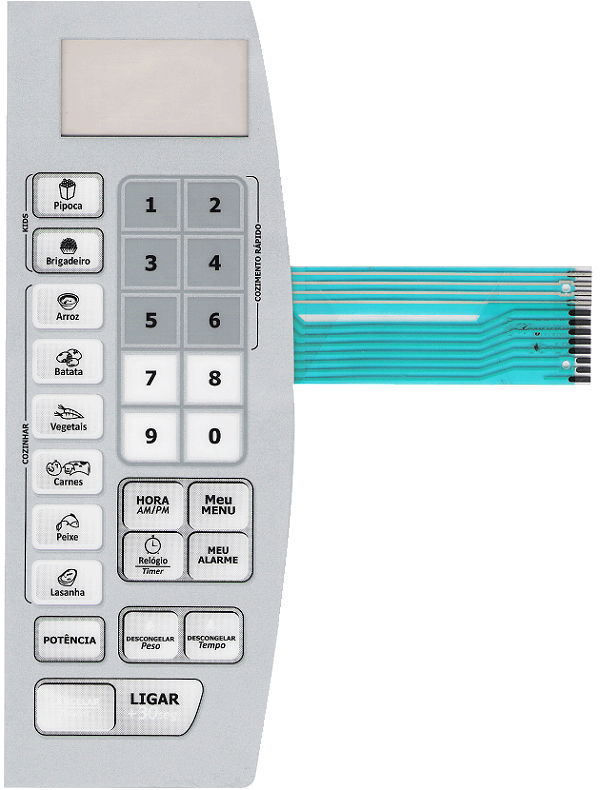 Membrana Teclado para Micro-ondas Compatível com Philco PMX 35