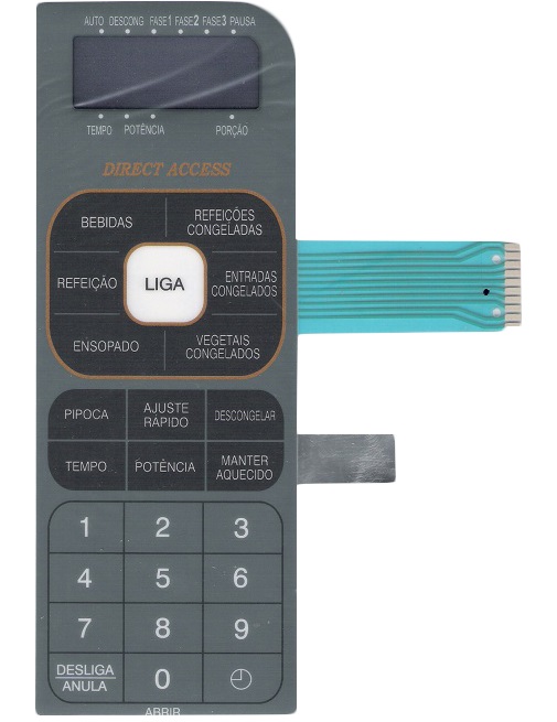 Membrana Teclado para Micro-ondas Compatível com Sanyo EM 804 TGR