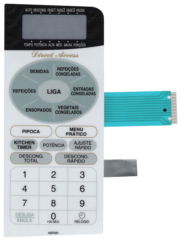 Membrana Teclado para Micro-ondas Compatível com Sanyo EMN 370 WB