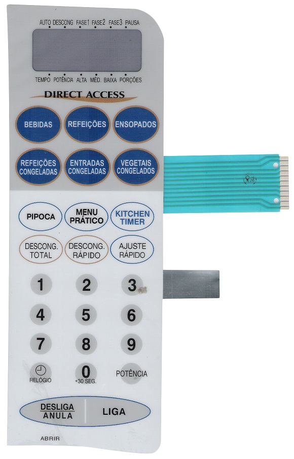 Membrana Teclado para Micro-ondas Compatível com Sanyo EMW 531 WB