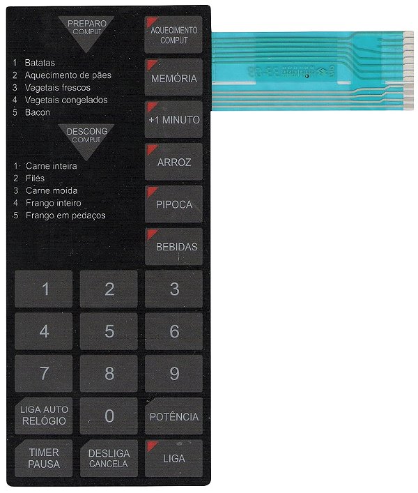Membrana Teclado para Micro-ondas Compatível com Sharp RB 4A33 / RB 4A23