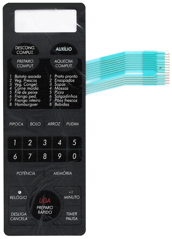 Membrana Teclado para Micro-ondas Compatível com Sharp RB 4A56 / RB 5A66 / RB 4A56 / RB 5A56 / RB 5A66