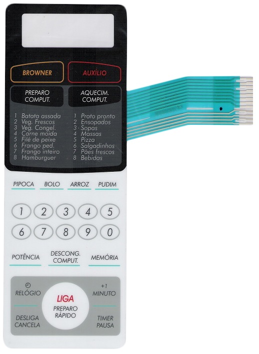 Membrana Teclado para Micro-ondas Compatível com Sharp RB 4B26B
