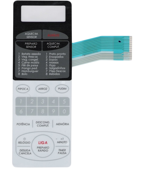 Membrana Teclado para Micro-ondas Compatível com Sharp RB 4H46 / RB 5H66