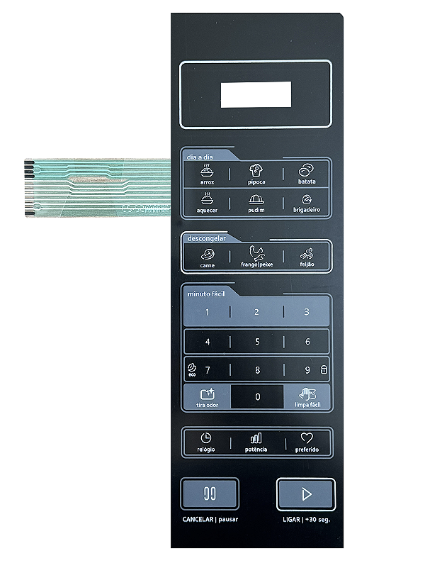 Membrana Teclado para Micro-ondas Compatível com Midea MXSA 35P1 / MXSA35P2