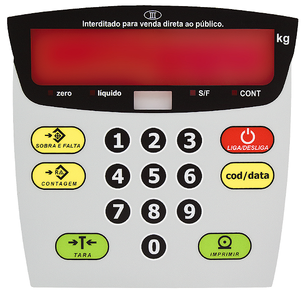 Membrana Teclado para Balança Compatível com Filizola IDM Led Visor Vermelho