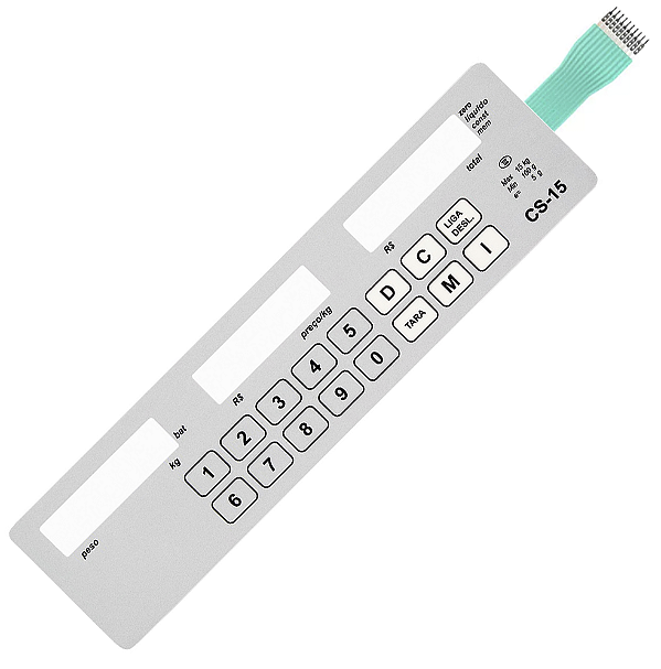 Membrana Teclado para Balança Compatível com Filizola CS 15 Bateria Classe 3