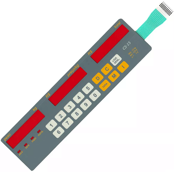 Membrana Teclado para Balança Compatível com Filizola CS 15 LCD Led Cinza