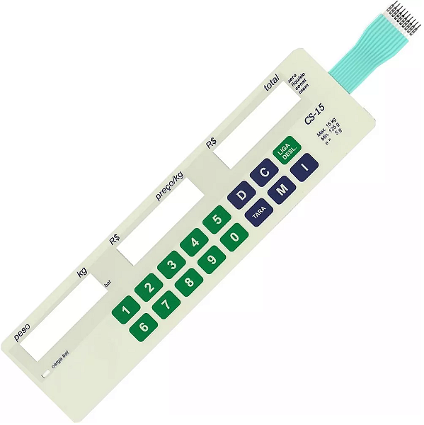 Membrana Teclado para Balança Compatível com Filizola CS 15 Bateria Branca