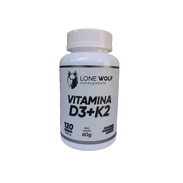Vitamina D3+K2 500mg 120 Cápsulas - Lone Wolf Supplements