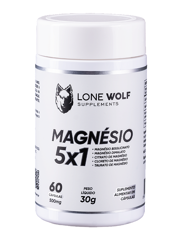Magnésio 5x1 500mg 60 Cápsulas - Lone Wolf Supplements