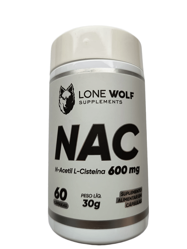 NAC 600mg N-Acetil L-Cisteína Antioxidante 60 Cápsulas - Lone Wolf Supplements