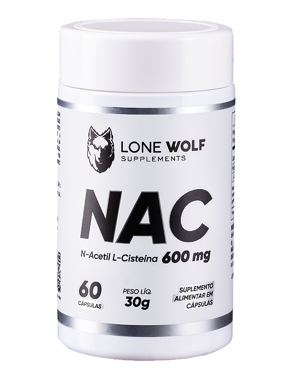 NAC 600mg N-Acetil L-Cisteína Antioxidante 60 Cápsulas - Lone Wolf Supplements