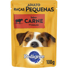 Ração Úmida Pedigree Sachê Cães Adultos Raças Pequenas Carne ao Molho 100 g