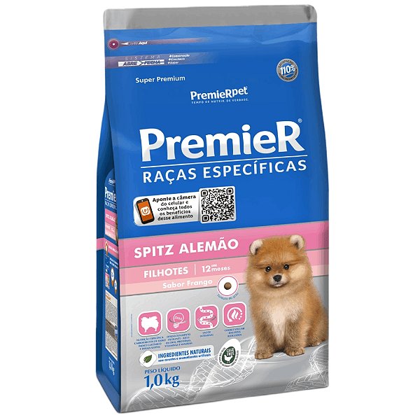 Ração Premier Raças Específicas Spitz Alemão Filhotes Sabor Frango 1 kg