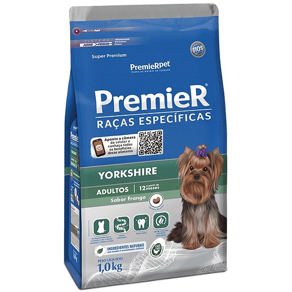 Ração Premier Pet Raças Específicas Yorkshire Adultos 1 kg Sabor Frango