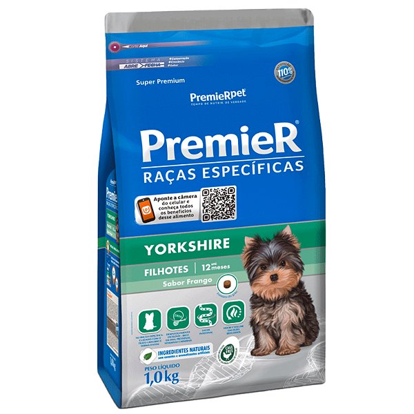 PremieR Pet Raças Específicas Yorkshire Filhotes Porte Pequeno Frango 1kg