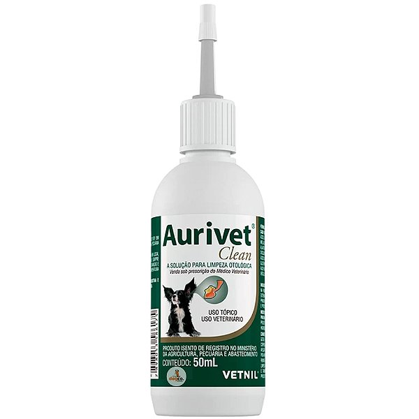 Aurivet Clean Solução Para Limpeza Otológica - 50 mL