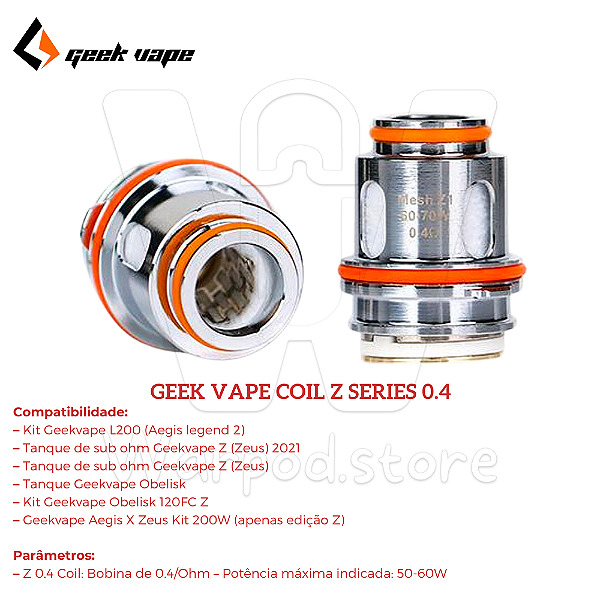Resistencia Geek Vape Z 0.4Ohm 50-60w