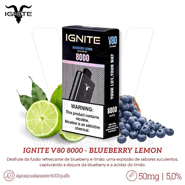 Pod Desc Ignite V80 8.000 - Blueberry Lemon