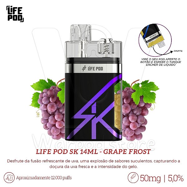 Pod Desc Life Pod SK 14 ML - Grape Frost