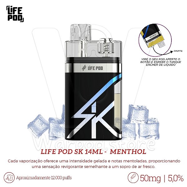 Pod Desc Life Pod SK 14 ML - Menthol
