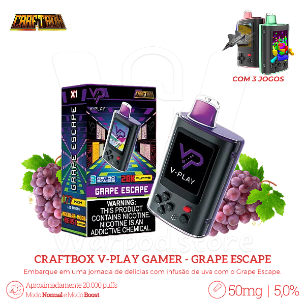 Pod Desc V-Play Gamer 20.000 - Grape Escape