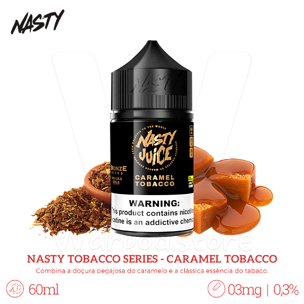 Juice Nasty Tobacco 60ml / 3mg - Caramel Tobacco (Bronze Blend)
