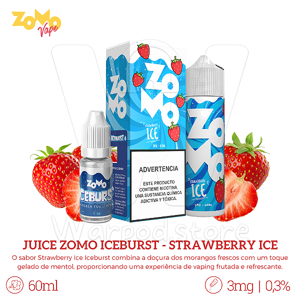 Juice Zomo Icebusrt 60ml / 3mg - Strawberry Ice