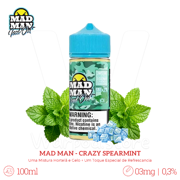 Juice Mad Man Iced Out 100ml / 3mg - Crazy Spearmint