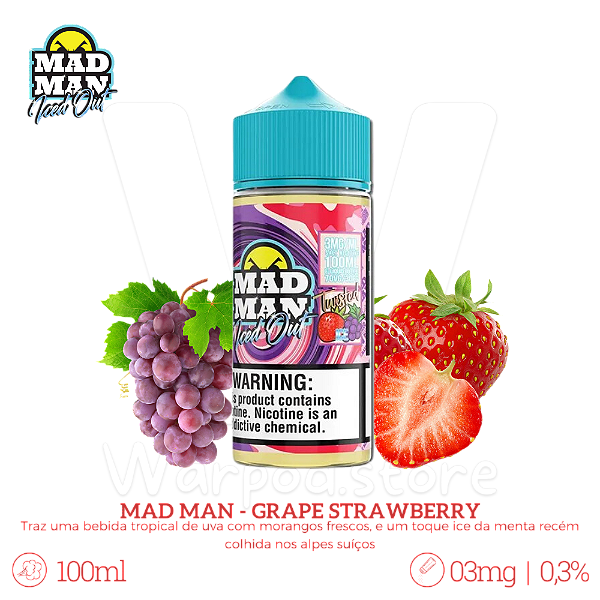 Juice Mad Man Iced Out 100ml / 3mg - Grape Strawberry