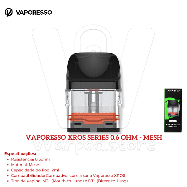 Resistencia Vaporesso XROS Series 0.6 mesh pod