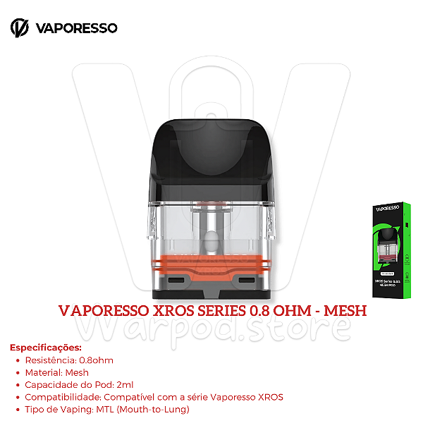 Resistencia Vaporesso XROS Series 0.8 mesh pod