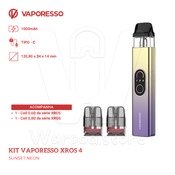 Aparelho Pod Vaporesso Xros 4 - Sunset Neon